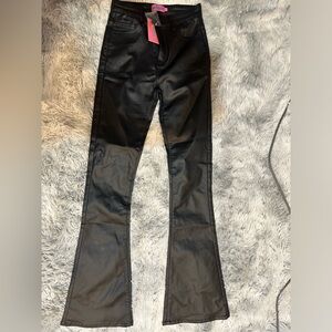 Edikted Luna Flare Faux Leather Pants